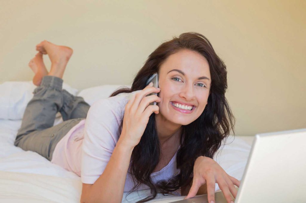 Woman talking on phone