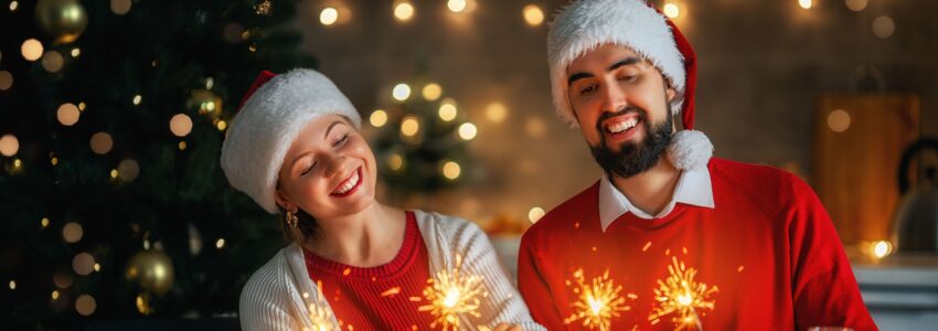 christmas couple in love